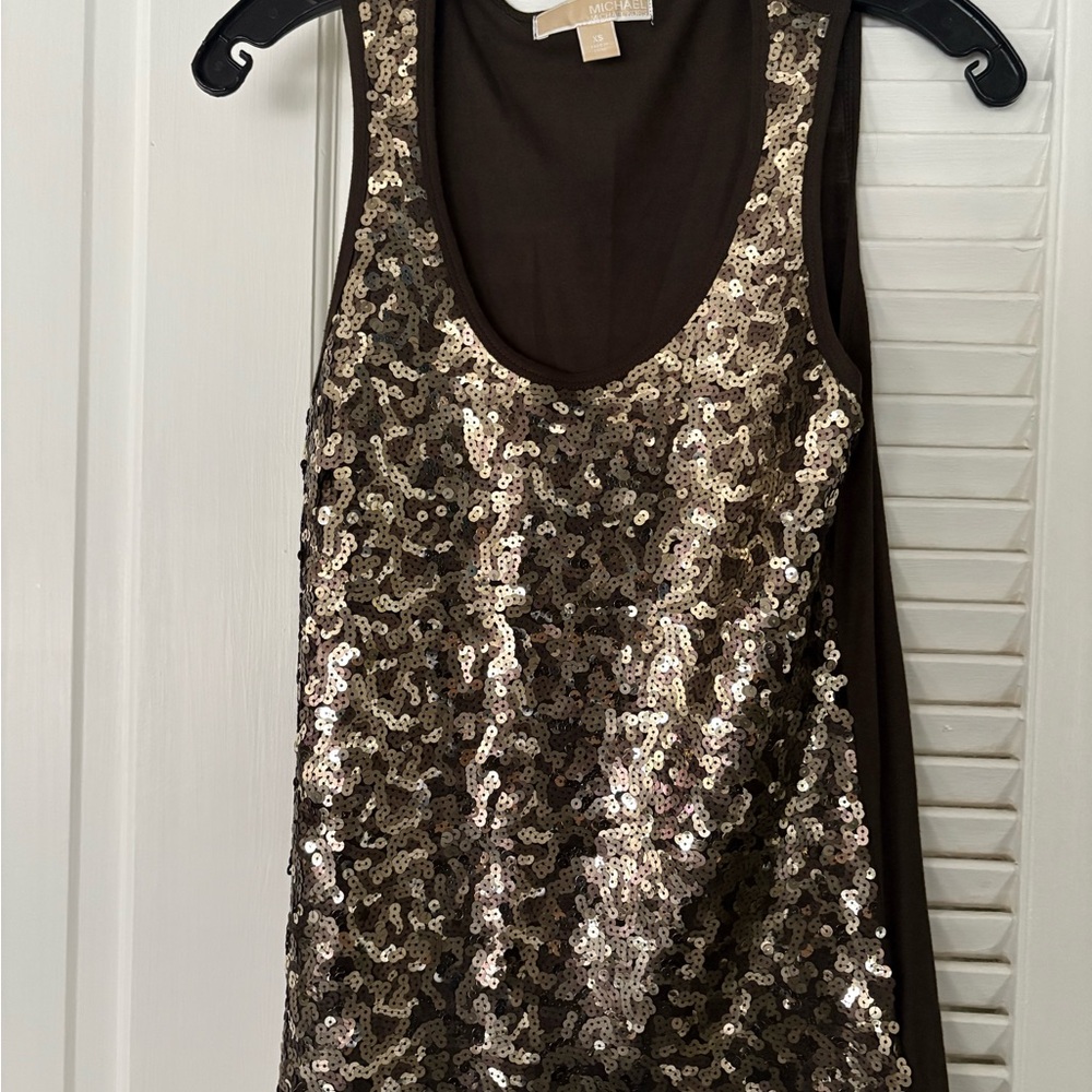 MICHAEL Michael Kors Gold Sequin Tank Top